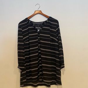 Women's Lane Bryant Back And White Button Up Blouse 18/20 NWT